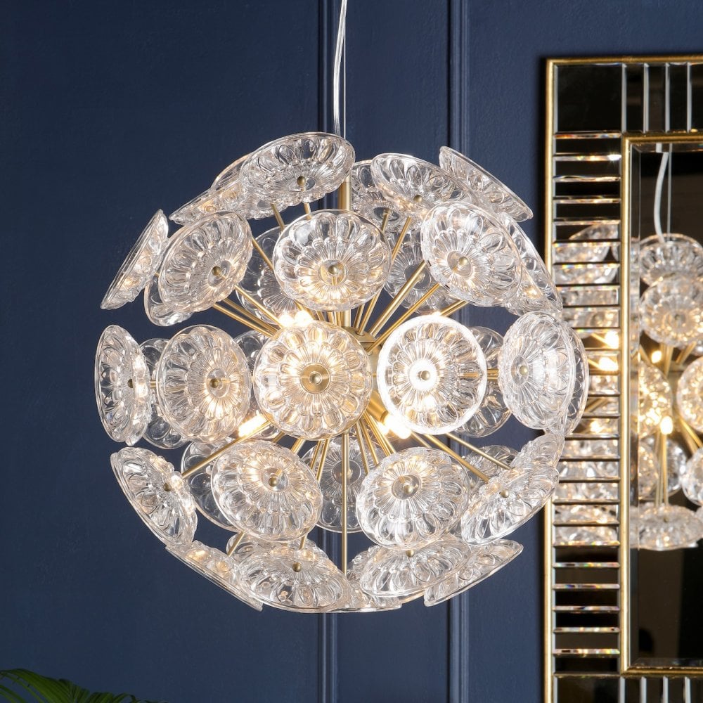Elwick Modern 6 Light Ceiling Pendant In Antique Brass Finish LA3756208-Q
