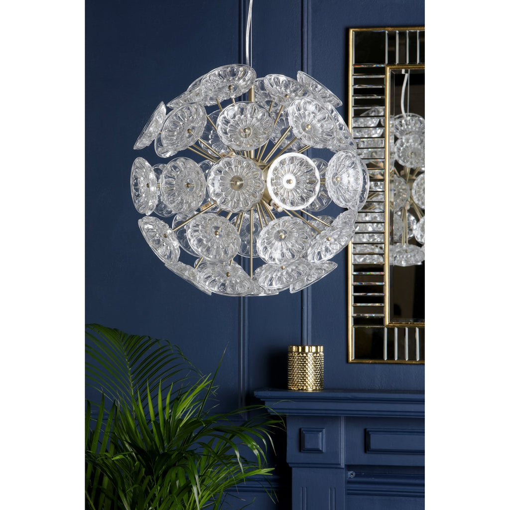 Elwick Modern 6 Light Ceiling Pendant In Antique Brass Finish LA3756208-Q
