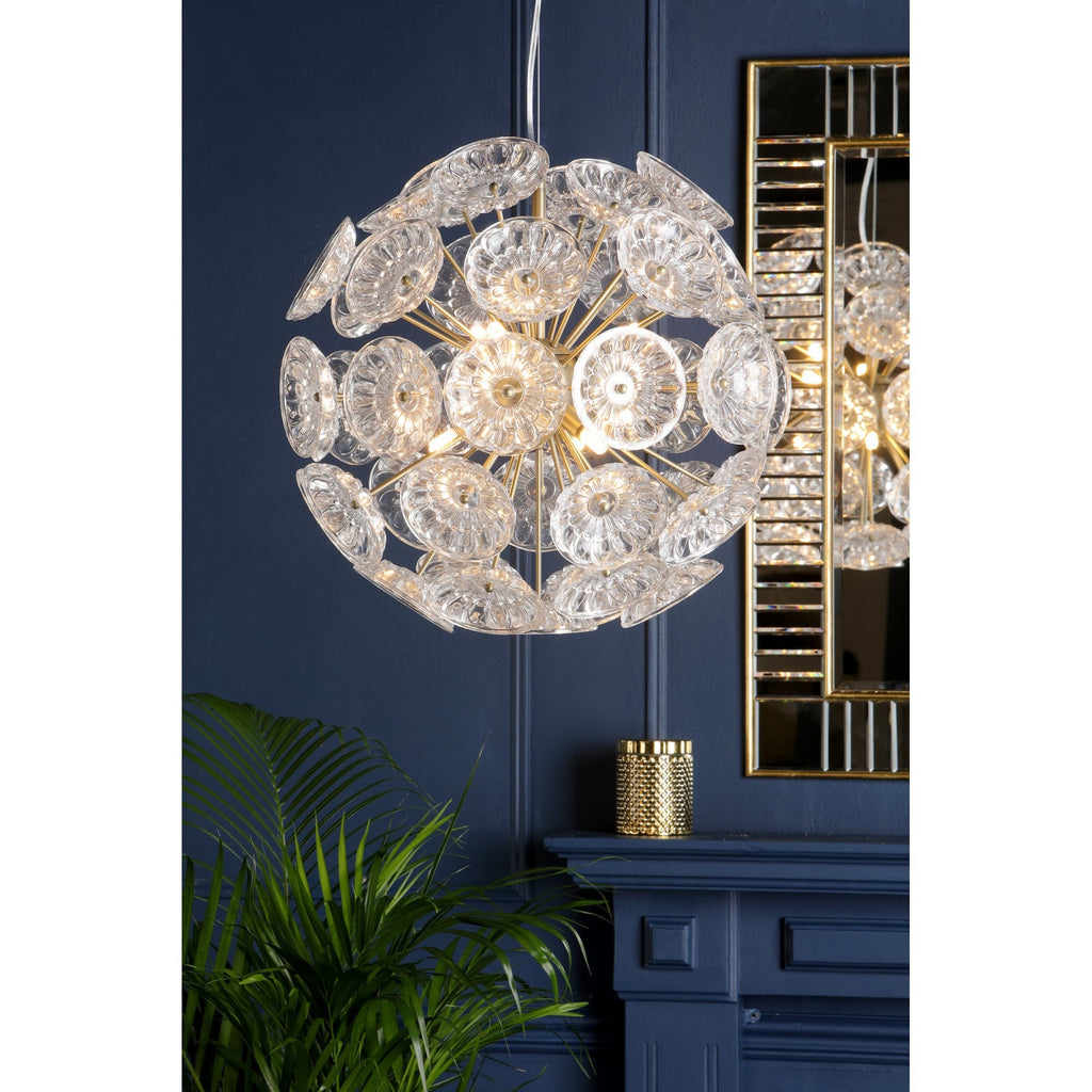 Elwick Modern 6 Light Ceiling Pendant In Antique Brass Finish LA3756208-Q