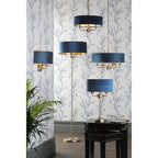 Sorrento 3 Light Ceiling Pendant In Antique Brass Finish With Blue Shade LA3756209-Q