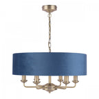 Sorrento 6 Light Ceiling Pendant In Antique Brass Finish With Blue Shade LA3756237-Q