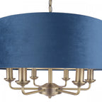Sorrento 6 Light Ceiling Pendant In Antique Brass Finish With Blue Shade LA3756237-Q