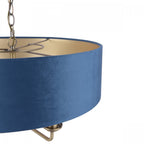 Sorrento 6 Light Ceiling Pendant In Antique Brass Finish With Blue Shade LA3756237-Q