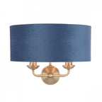 Sorrento 2 Light Wall Light In Antique Brass Finish With Blue Shade LA3756238-Q