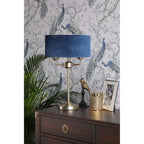 Sorrento 3 Light Table Lamp In Antique Brass Finish With Blue Shade LA3756234-Q