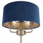 Sorrento 3 Light Table Lamp In Antique Brass Finish With Blue Shade LA3756234-Q