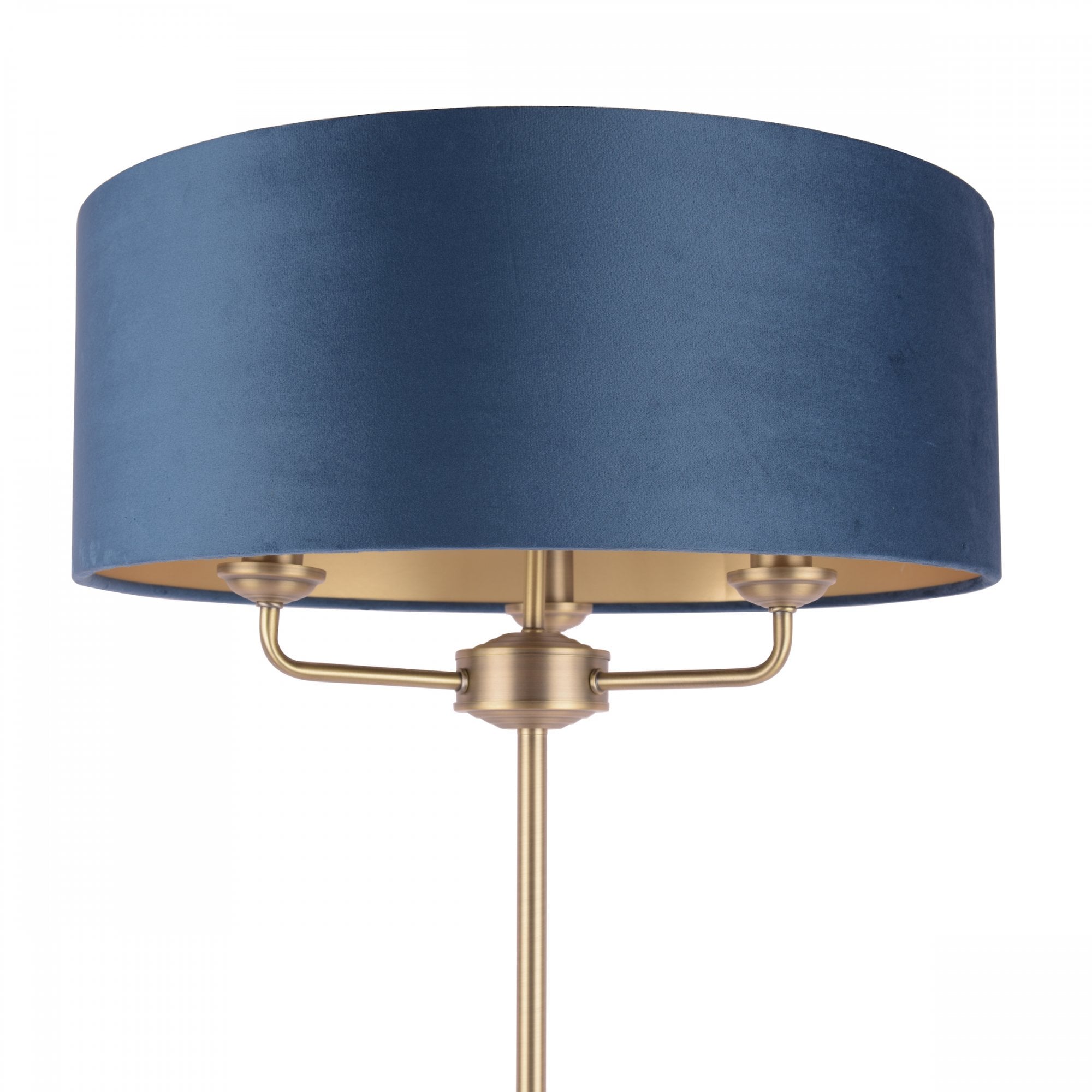 Sorrento 3 Light Floor Lamp In Antique Brass Finish With Blue Shade LA3756235-Q