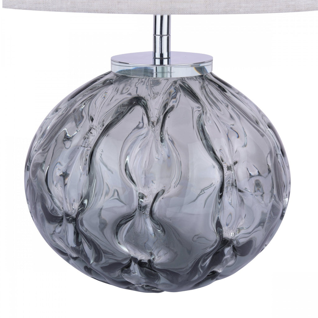 Elderdale Smoked Glass Table Lamp In Polished Chrome Finish With Shade LA3756210-Q