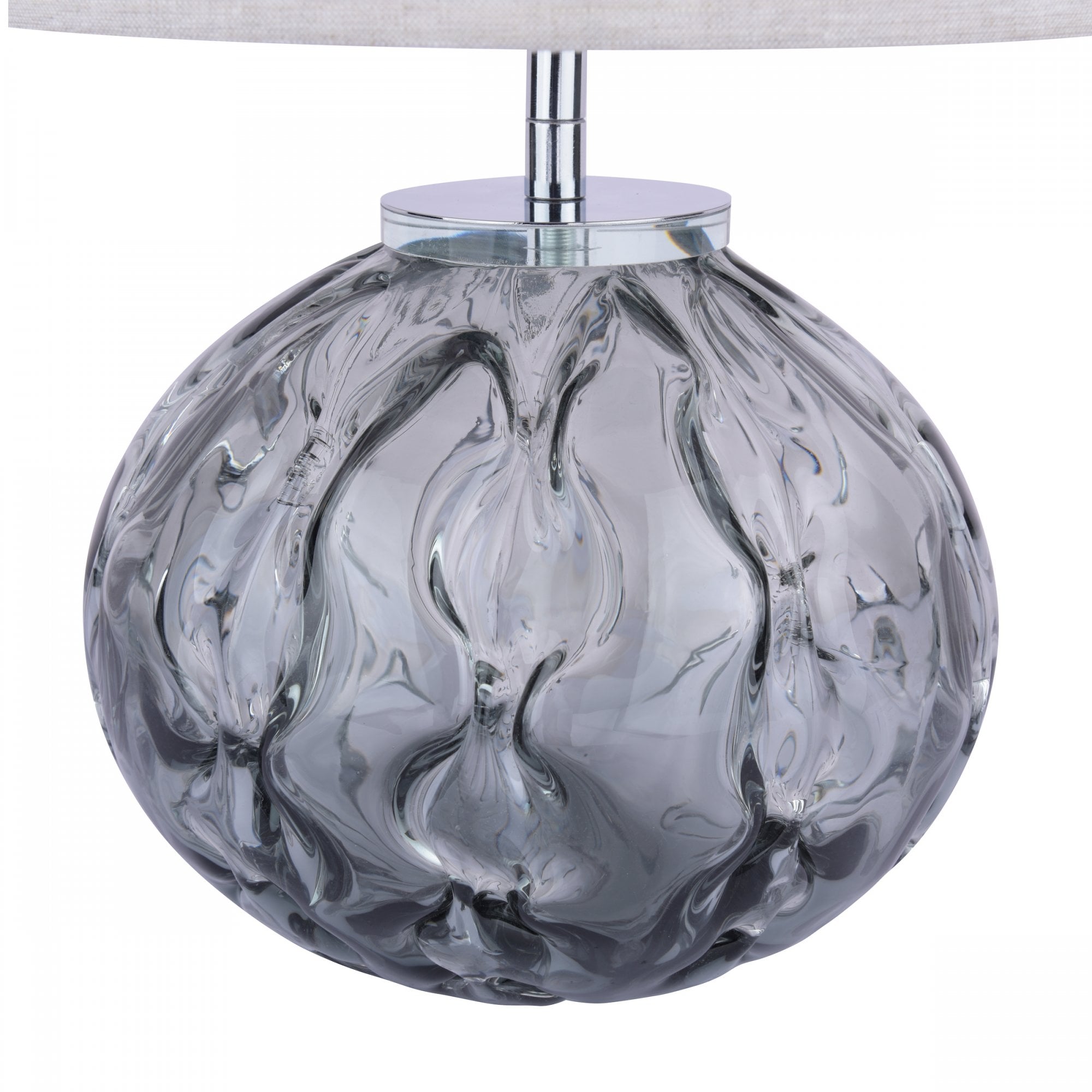 Elderdale Smoked Glass Table Lamp In Polished Chrome Finish With Shade LA3756210-Q