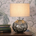 Elderdale Smoked Glass Table Lamp In Polished Chrome Finish With Shade LA3756210-Q