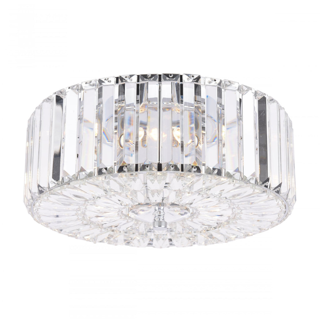 Fernhurst 3 Light Crystal Glass Flush Ceiling Light In Polished Chrome LA3756211-Q