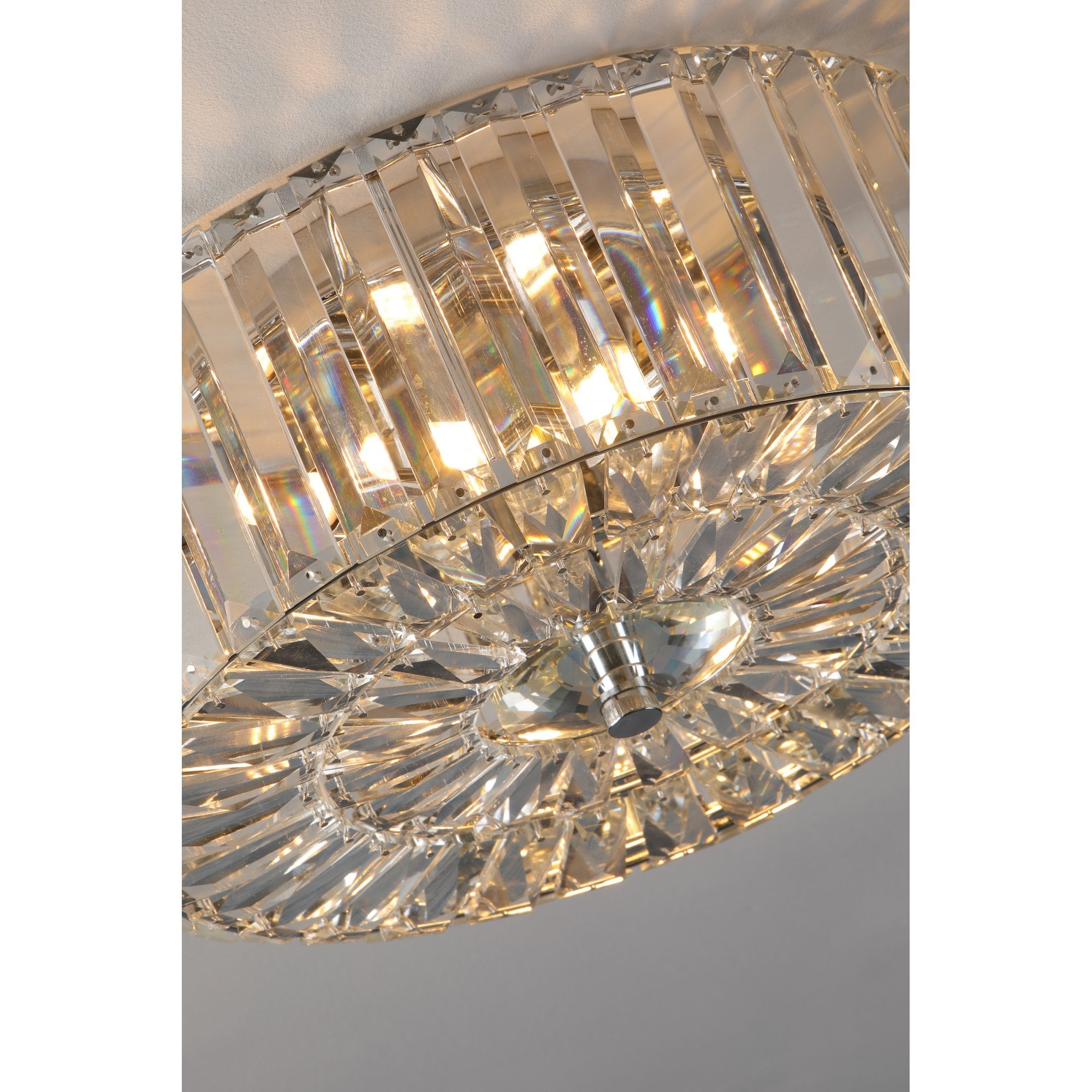 Fernhurst 3 Light Crystal Glass Flush Ceiling Light In Polished Chrome LA3756211-Q