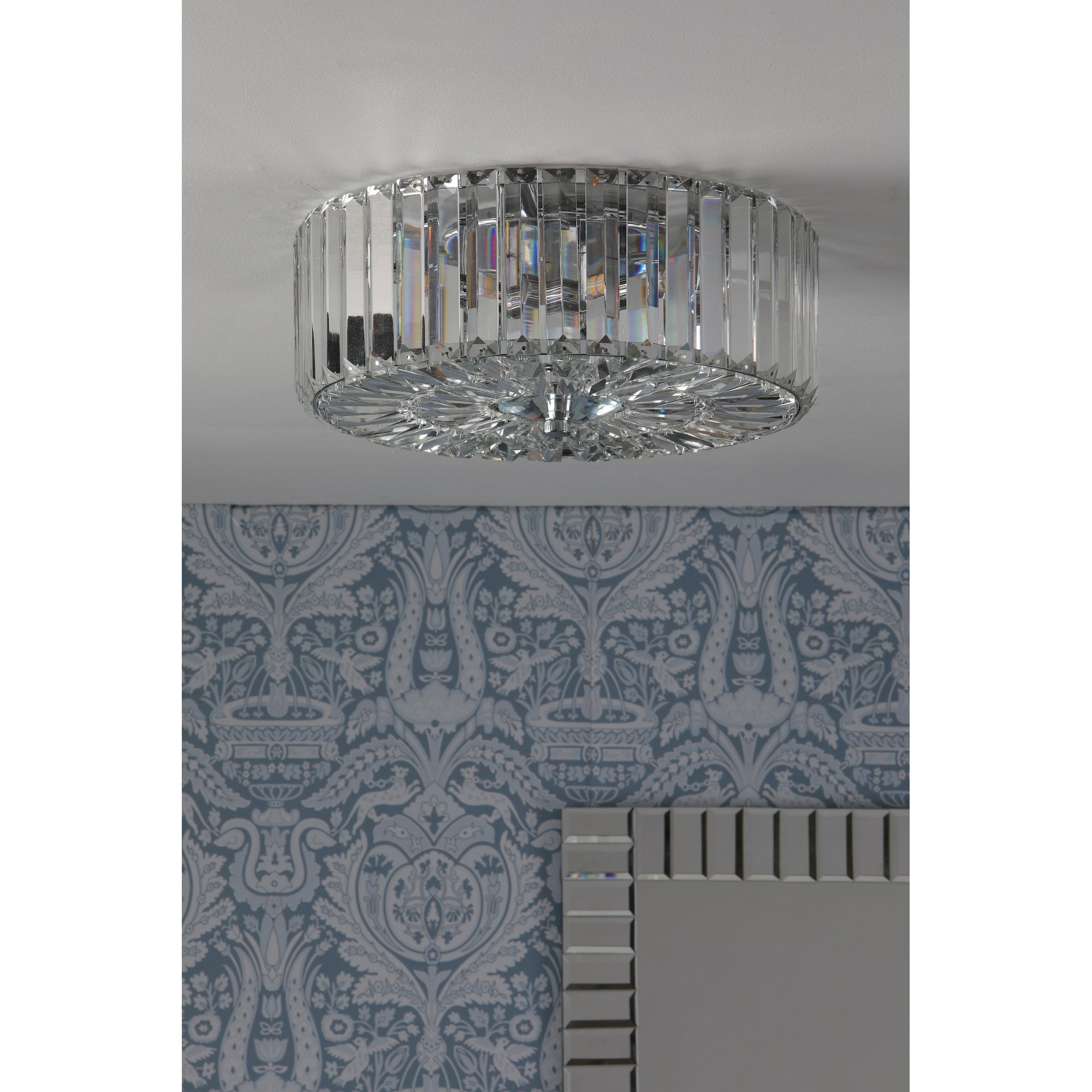 Fernhurst 3 Light Crystal Glass Flush Ceiling Light In Polished Chrome LA3756211-Q