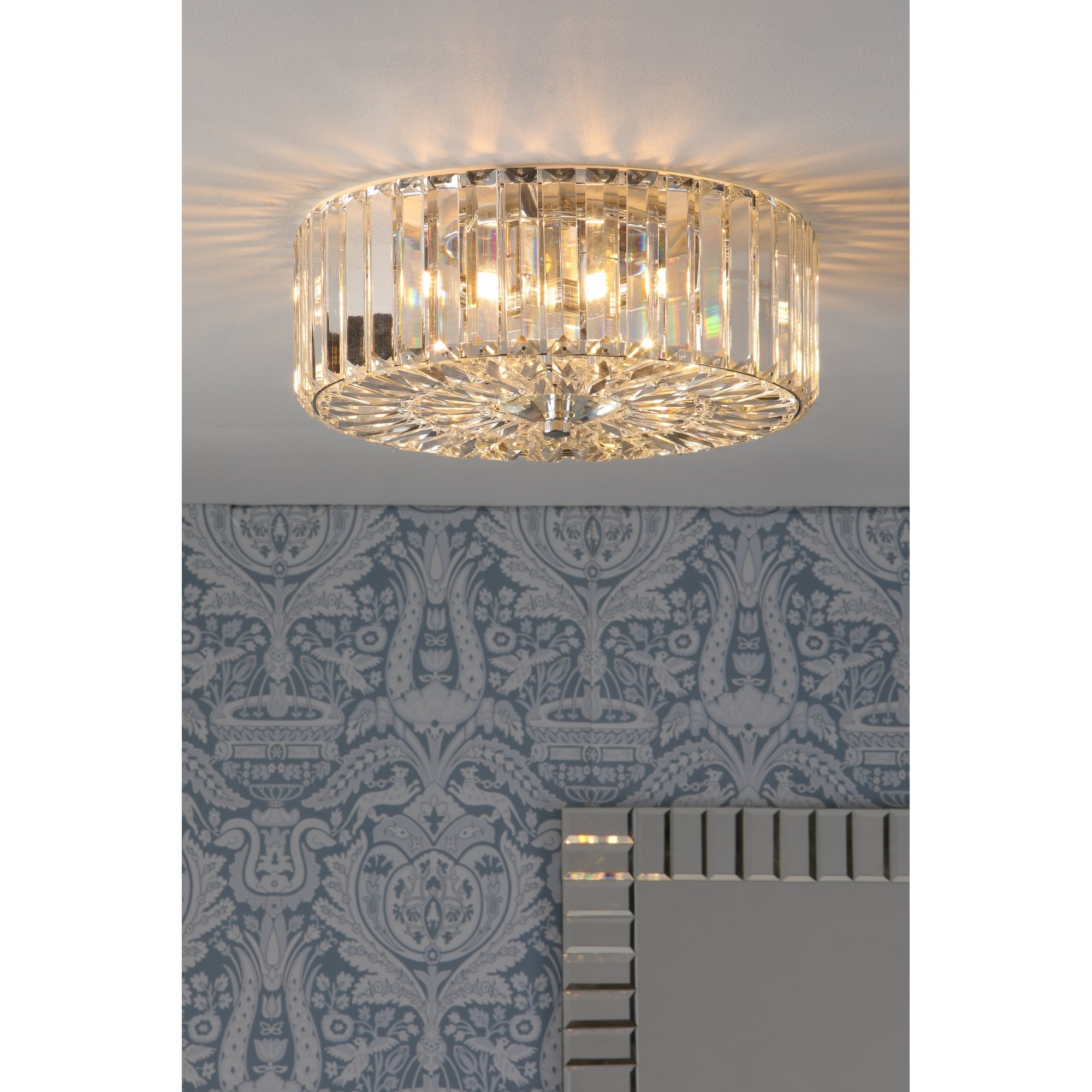 Fernhurst 3 Light Crystal Glass Flush Ceiling Light In Polished Chrome LA3756211-Q