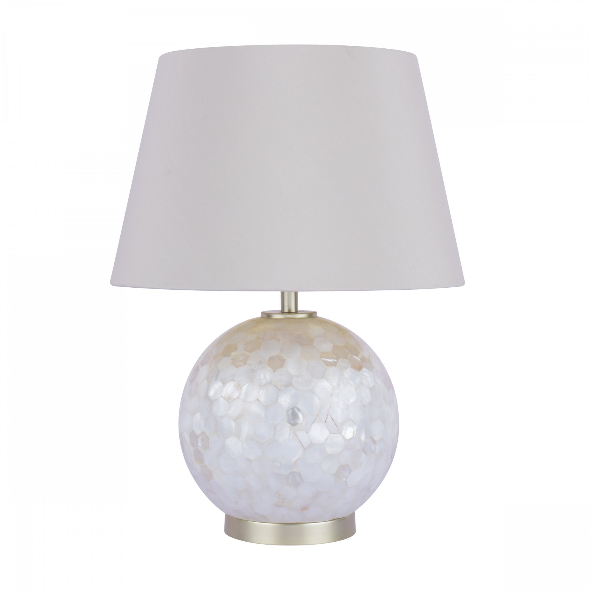 Mathern Table Lamp Cream Shell Base With Ivory Faux Silk Shade LA3756214-Q