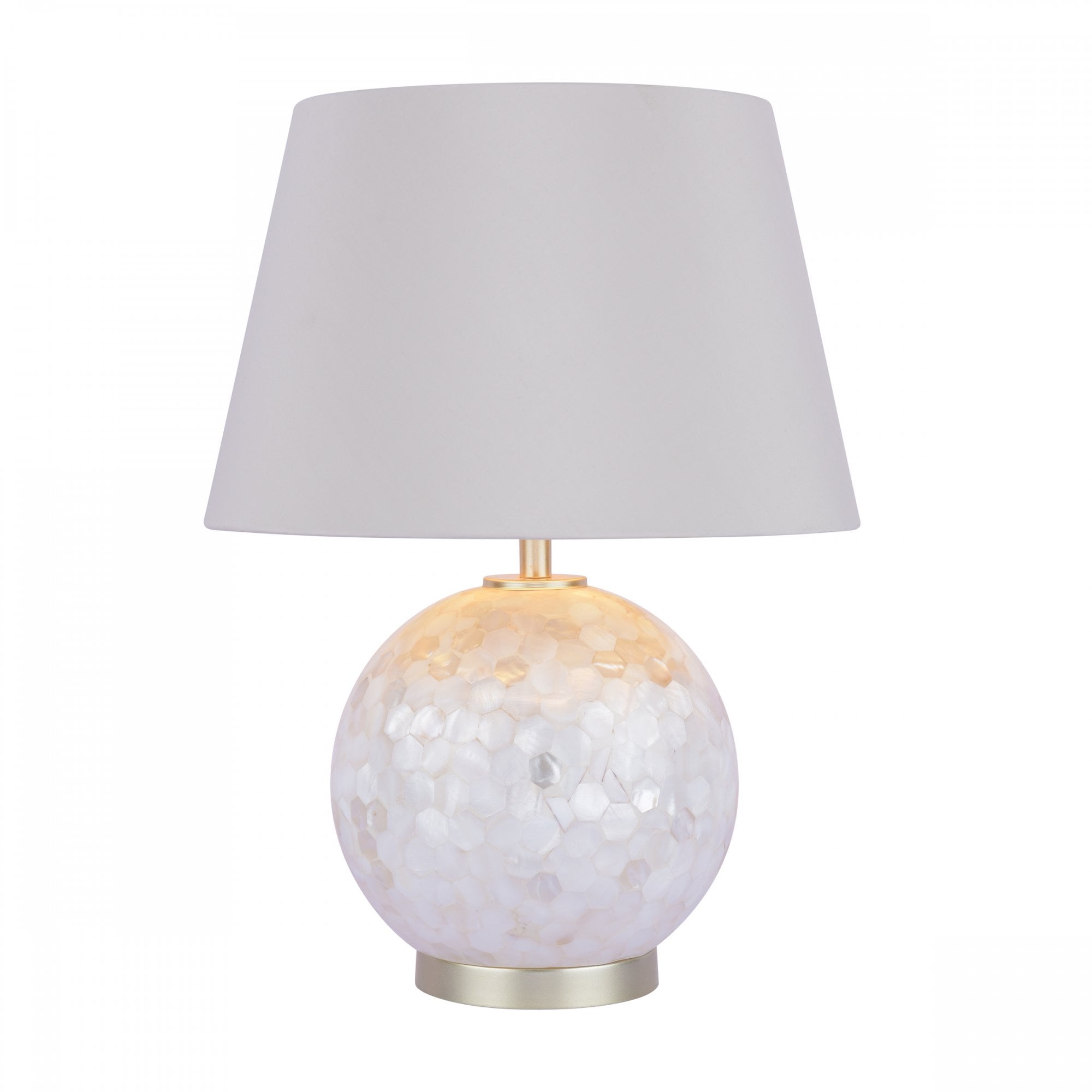 Mathern Table Lamp Cream Shell Base With Ivory Faux Silk Shade LA3756214-Q