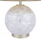 Mathern Table Lamp Cream Shell Base With Ivory Faux Silk Shade LA3756214-Q