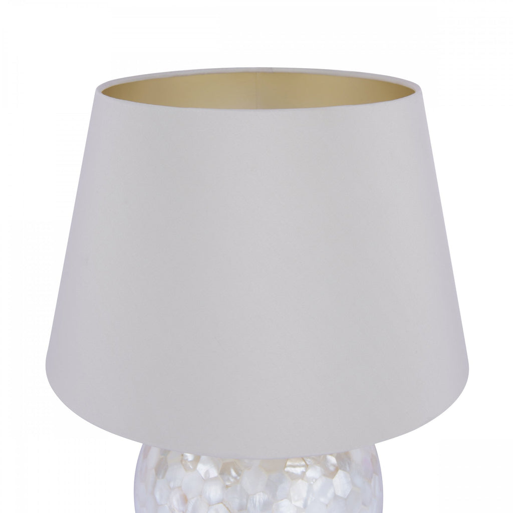 Mathern Table Lamp Cream Shell Base With Ivory Faux Silk Shade LA3756214-Q