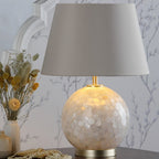 Mathern Table Lamp Cream Shell Base With Ivory Faux Silk Shade LA3756214-Q