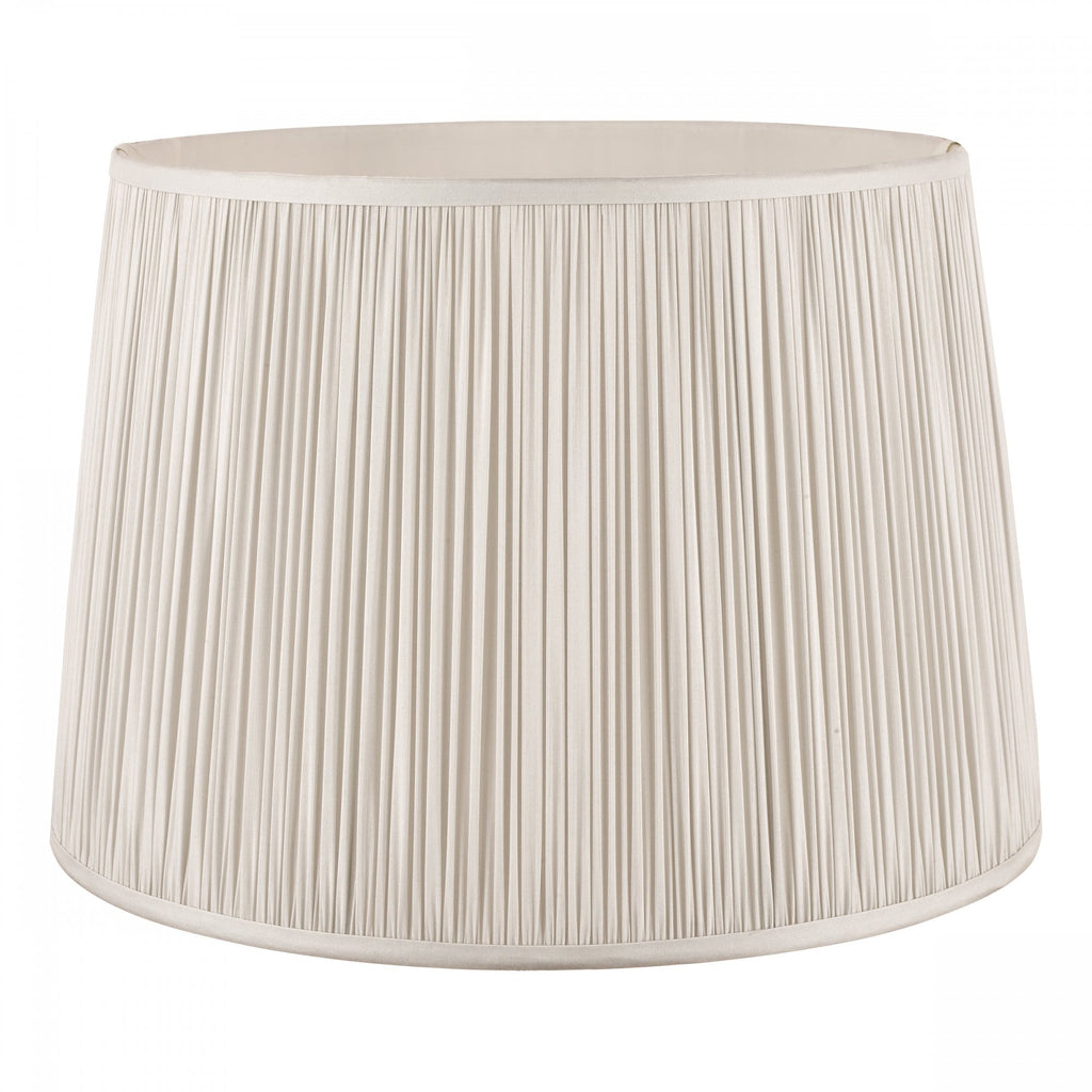 Hemsley Pleated Empire Drum Silk Shade In Silver 35cm/14 Inch LA3756305-Q