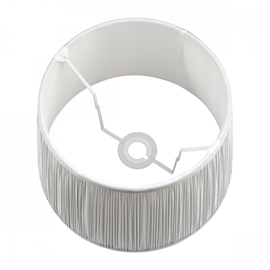 Hemsley Pleated Empire Drum Silk Shade In Silver 35cm/14 Inch LA3756305-Q