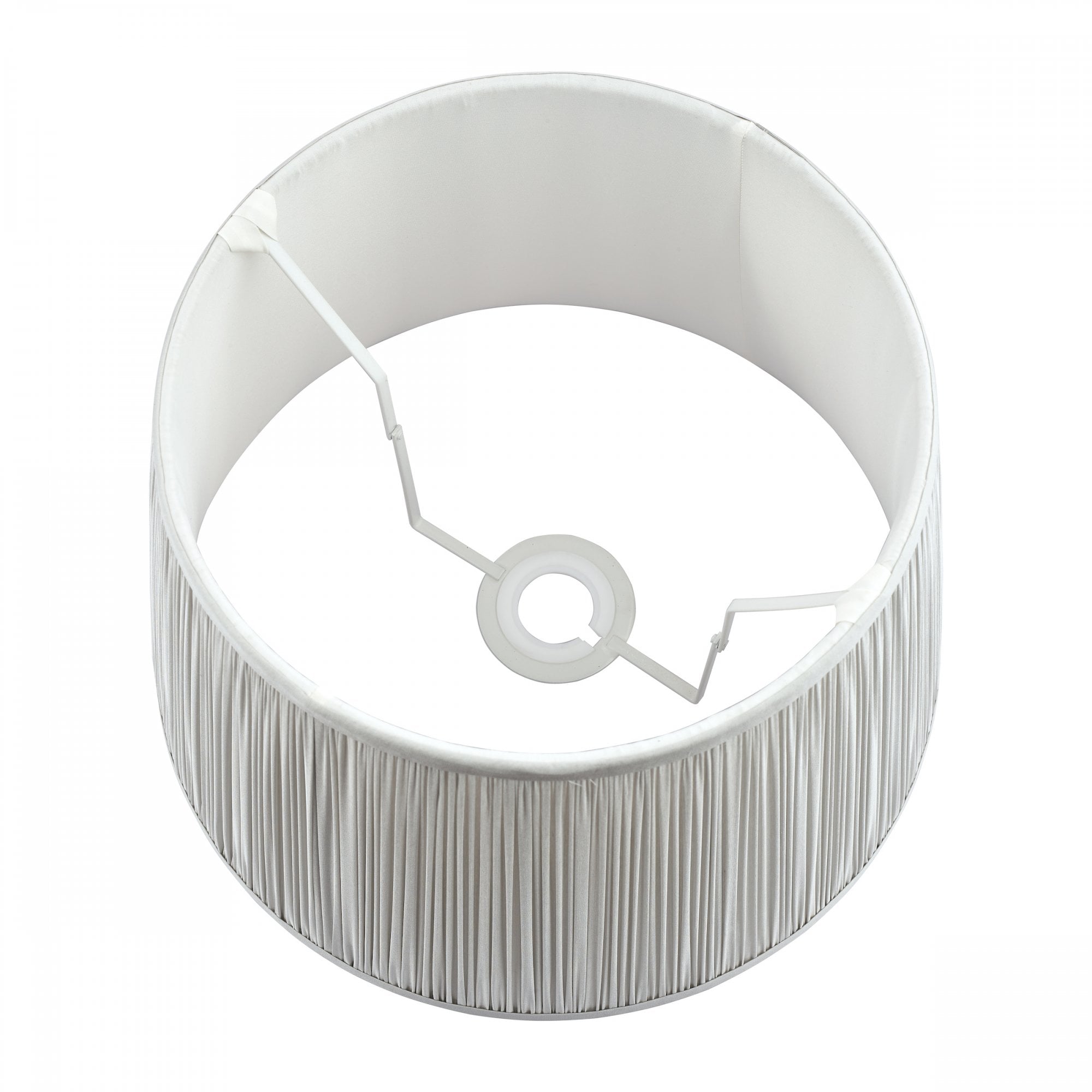 Hemsley Pleated Empire Drum Silk Shade In Silver 35cm/14 Inch LA3756305-Q