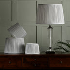 Hemsley Pleated Empire Drum Silk Shade In Silver 35cm/14 Inch LA3756305-Q