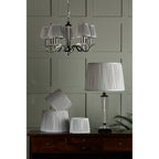 Hemsley Pleated Empire Drum Silk Shade In Silver 35cm/14 Inch LA3756305-Q