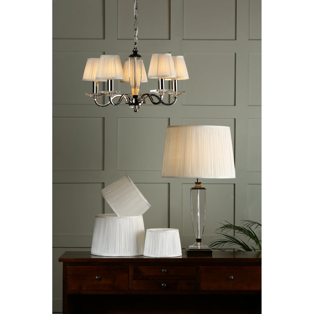 Hemsley Pleated Empire Drum Silk Shade In Cream 35cm/14 Inch LA3756306-Q