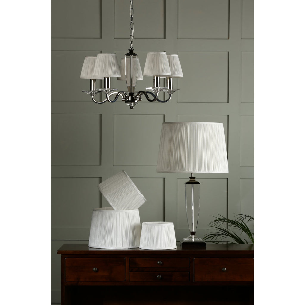 Hemsley Pleated Empire Drum Silk Shade In Cream 35cm/14 Inch LA3756306-Q