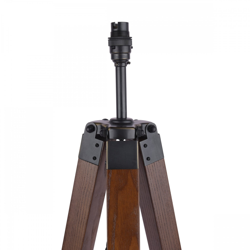 Burdale Tripod Floor Lamp Base Only In Dark Wood Finish LA3756218-Q