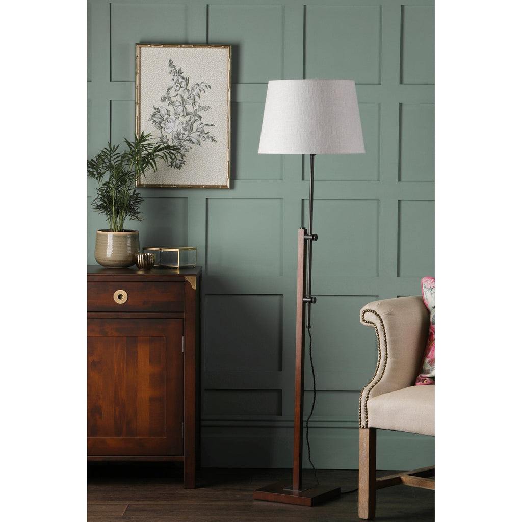 Burdale Adjustable Floor Lamp Base Only In Dark Wood Finish LA3756225-Q