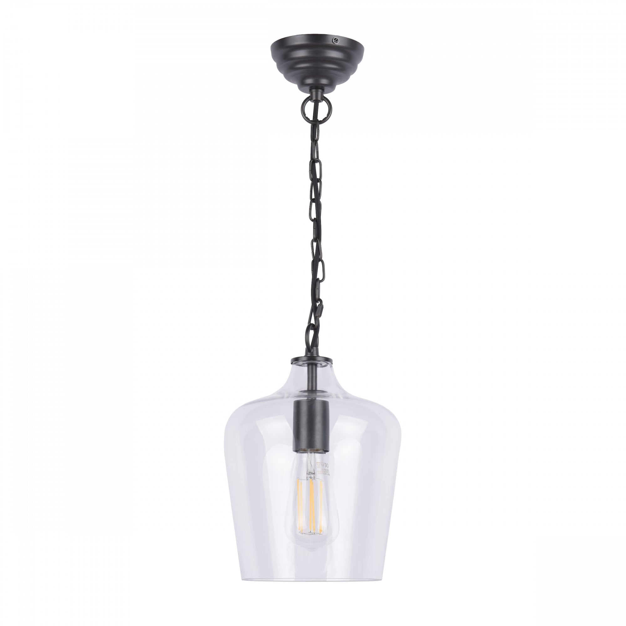 Ockley Bottle Shaped Ceiling Pendant Light In Matt Black Finish LA3756227-Q