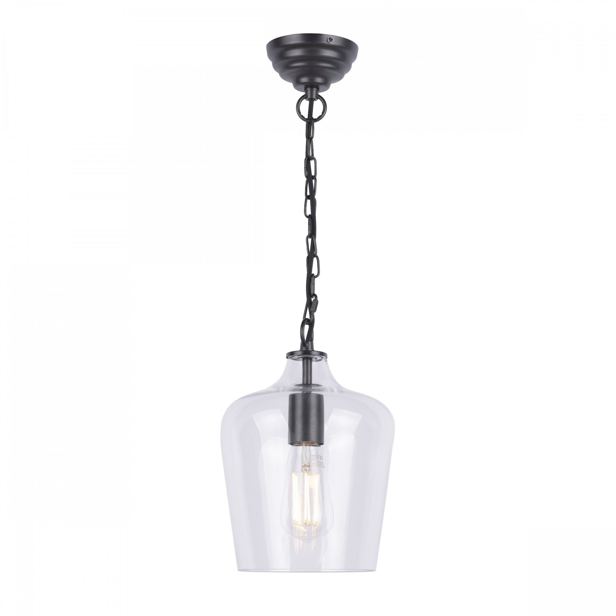 Ockley Bottle Shaped Ceiling Pendant Light In Matt Black Finish LA3756227-Q