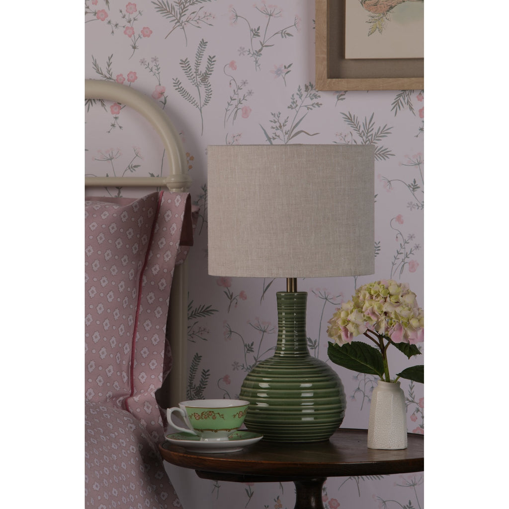 Padley Green Ceramic Table Lamp Green With Linen Shade LA3756231-Q