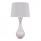 Nevern Elegant Champagne Glass Table Lamp With Silk Faux Shade LA3756239-Q