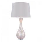 Nevern Elegant Champagne Glass Table Lamp With Silk Faux Shade LA3756239-Q