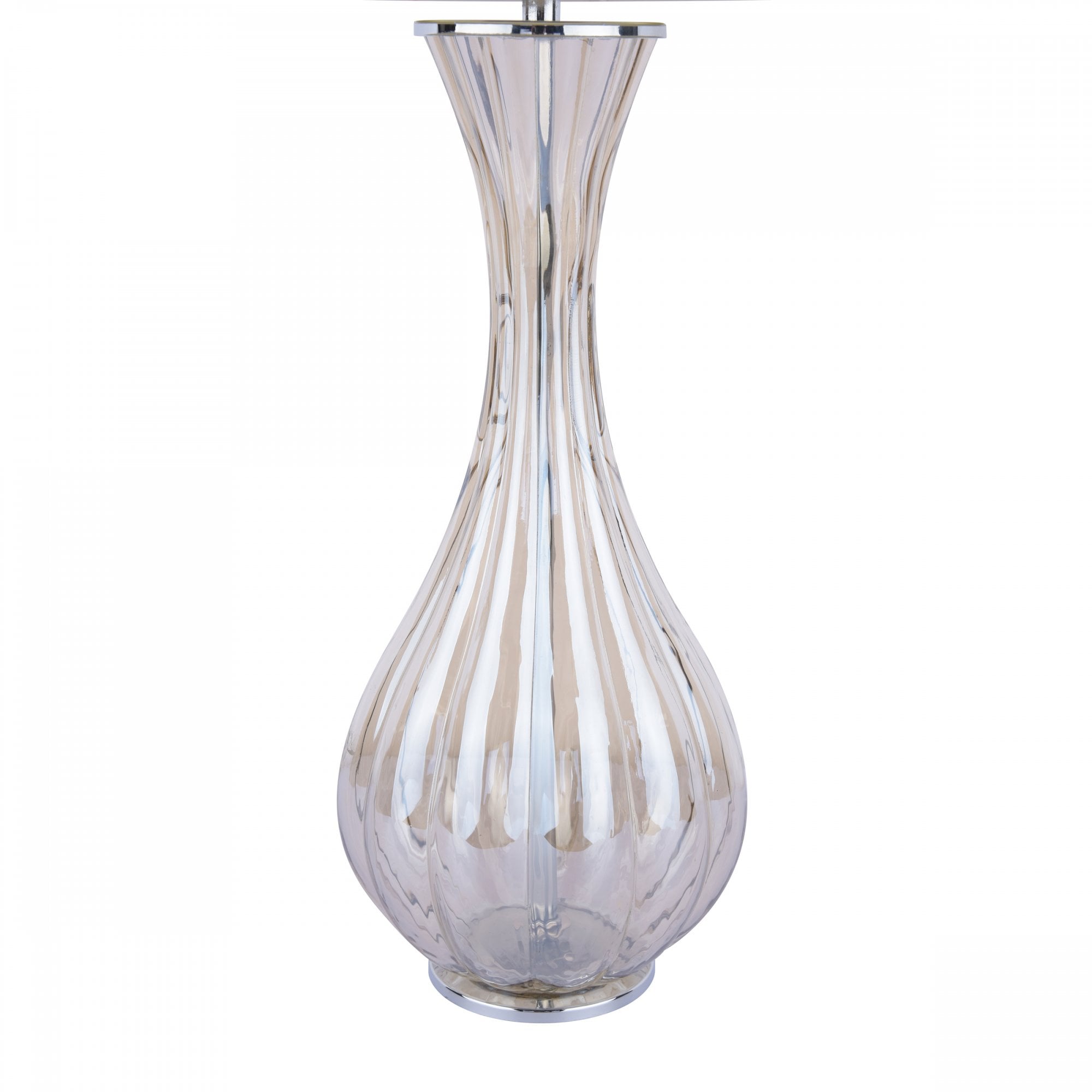 Nevern Elegant Champagne Glass Table Lamp With Silk Faux Shade LA3756239-Q