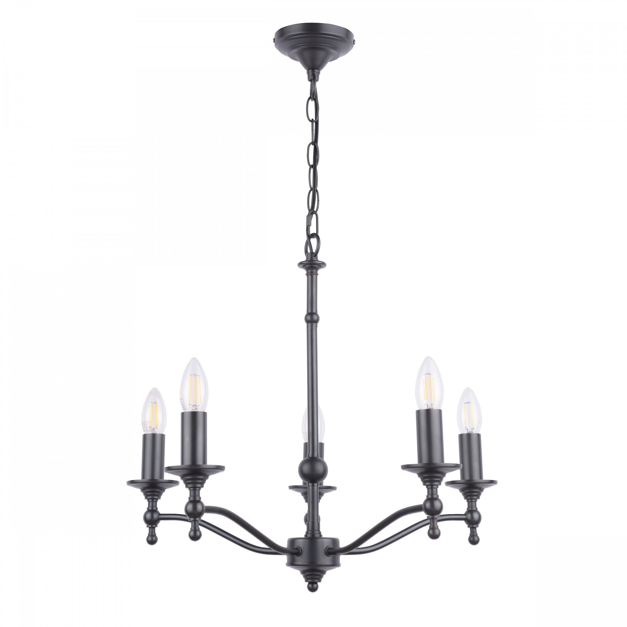 Ludchurch 5 Light Classic Chandelier In Industrial Black Finish LA3756240-Q