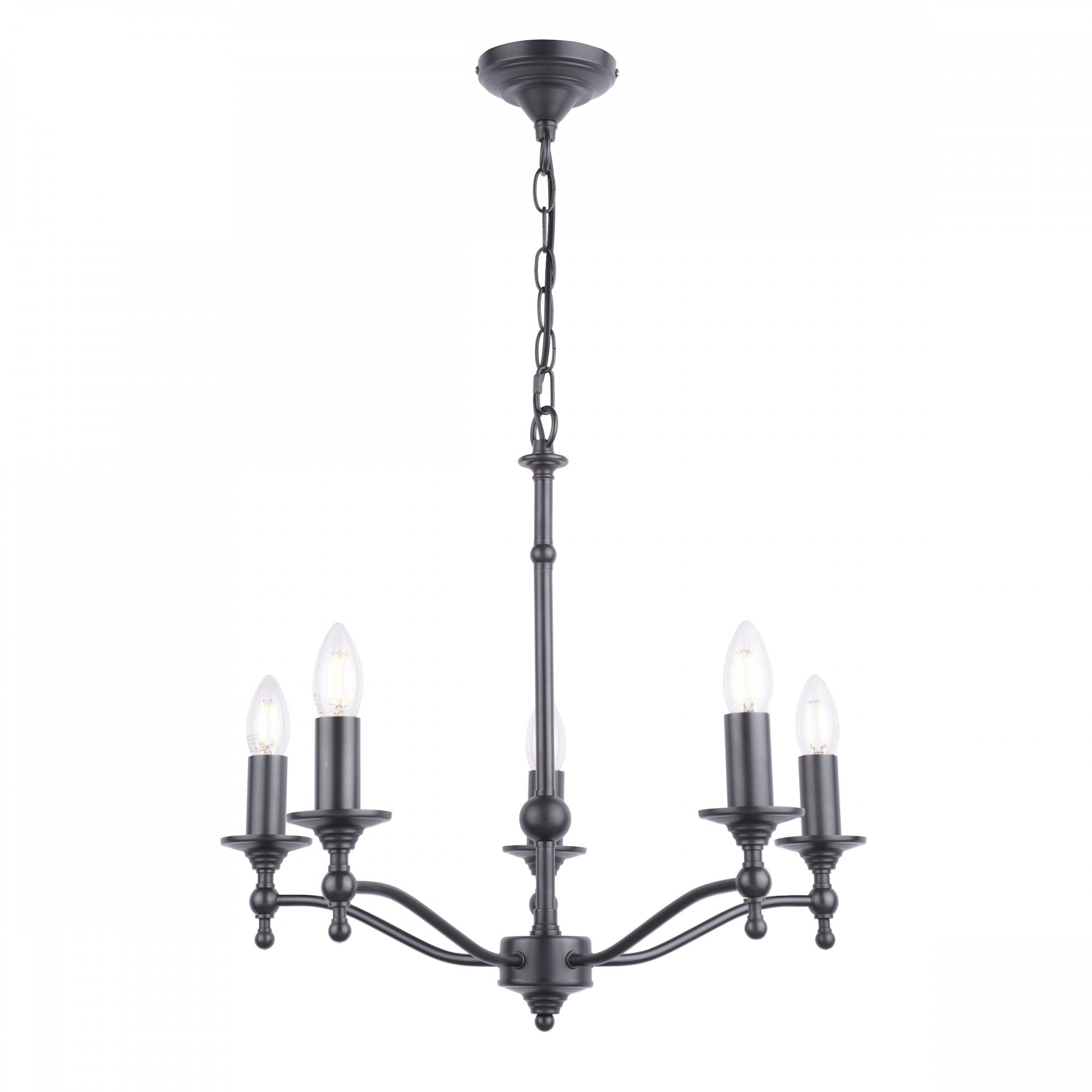 Ludchurch 5 Light Classic Chandelier In Industrial Black Finish LA3756240-Q