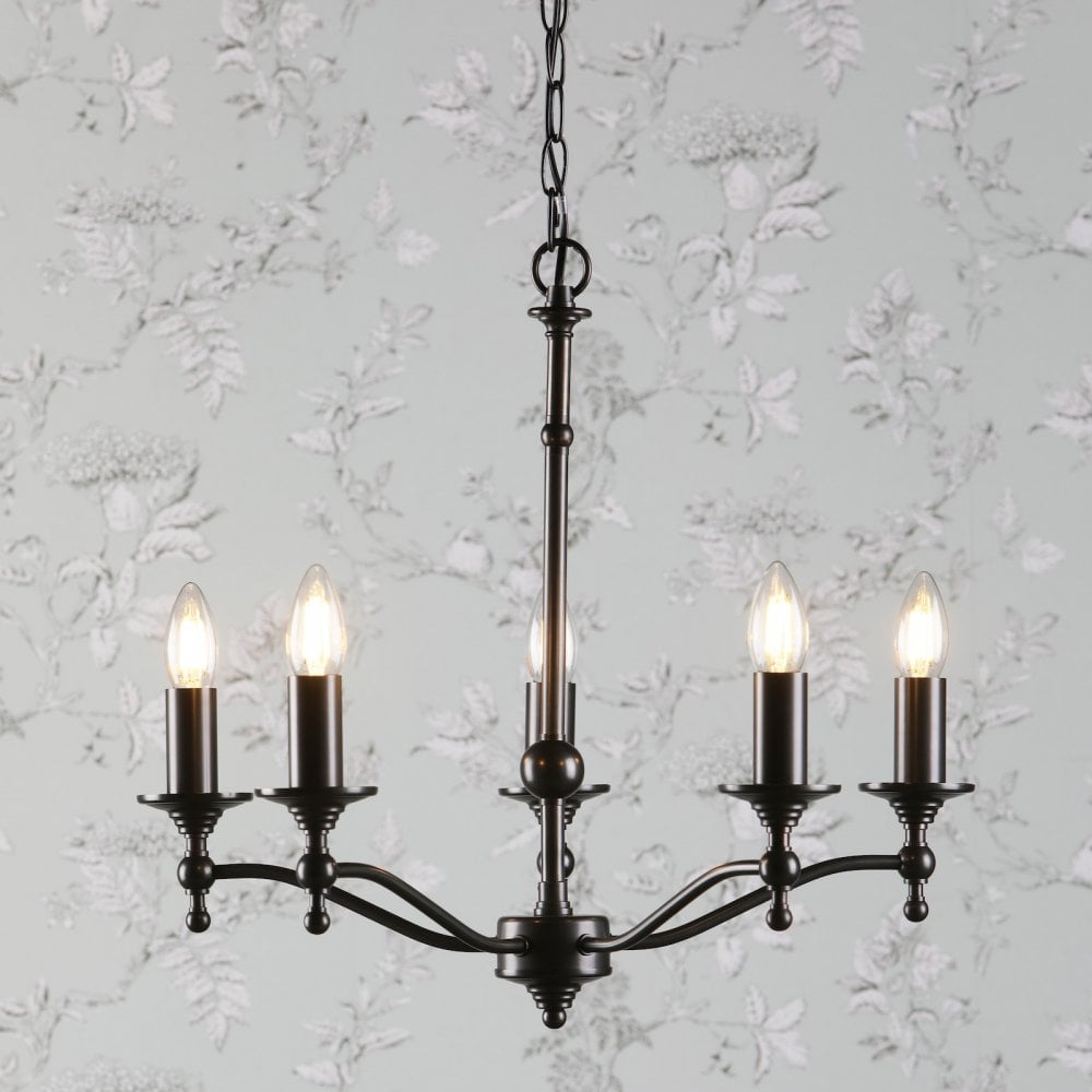 Ludchurch 5 Light Classic Chandelier In Industrial Black Finish LA3756240-Q