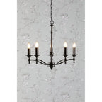 Ludchurch 5 Light Classic Chandelier In Industrial Black Finish LA3756240-Q