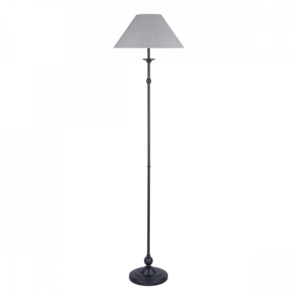 Ludchurch Floor Lamp In Industrial Black Finish With Linen Shade LA3756241-Q