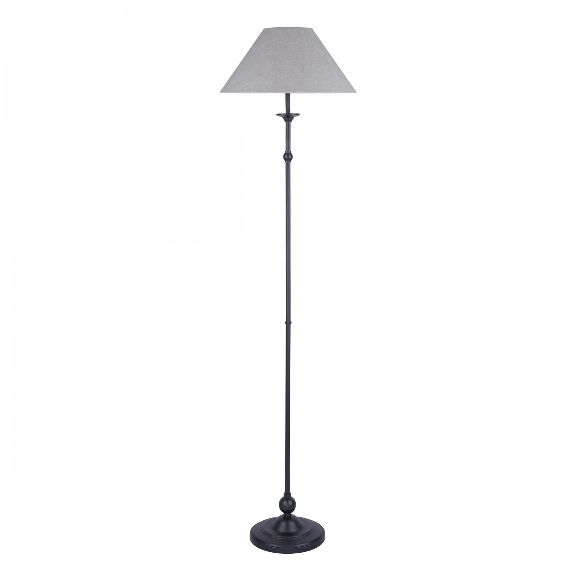 Ludchurch Floor Lamp In Industrial Black Finish With Linen Shade LA3756241-Q