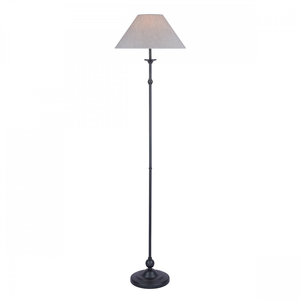 Ludchurch Floor Lamp In Industrial Black Finish With Linen Shade LA3756241-Q