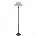 Ludchurch Floor Lamp In Industrial Black Finish With Linen Shade LA3756241-Q