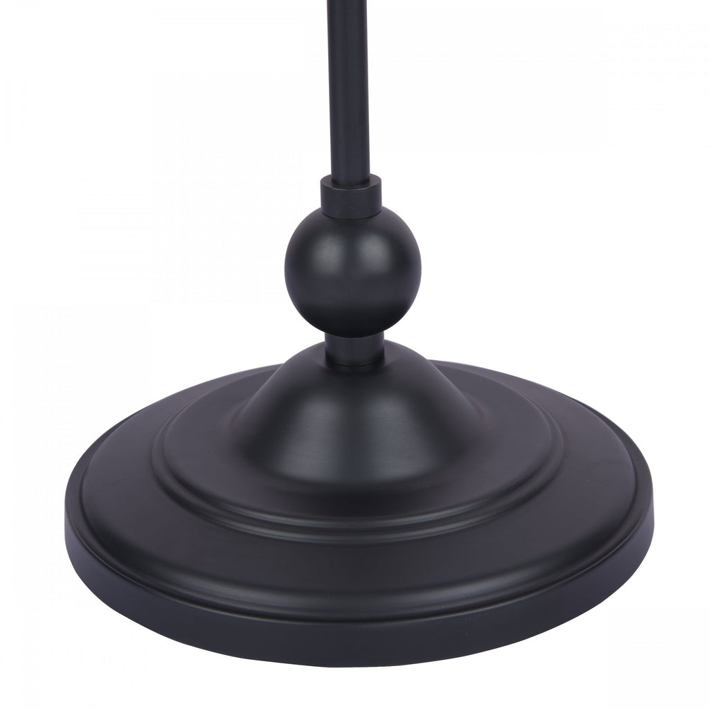 Ludchurch Floor Lamp In Industrial Black Finish With Linen Shade LA3756241-Q