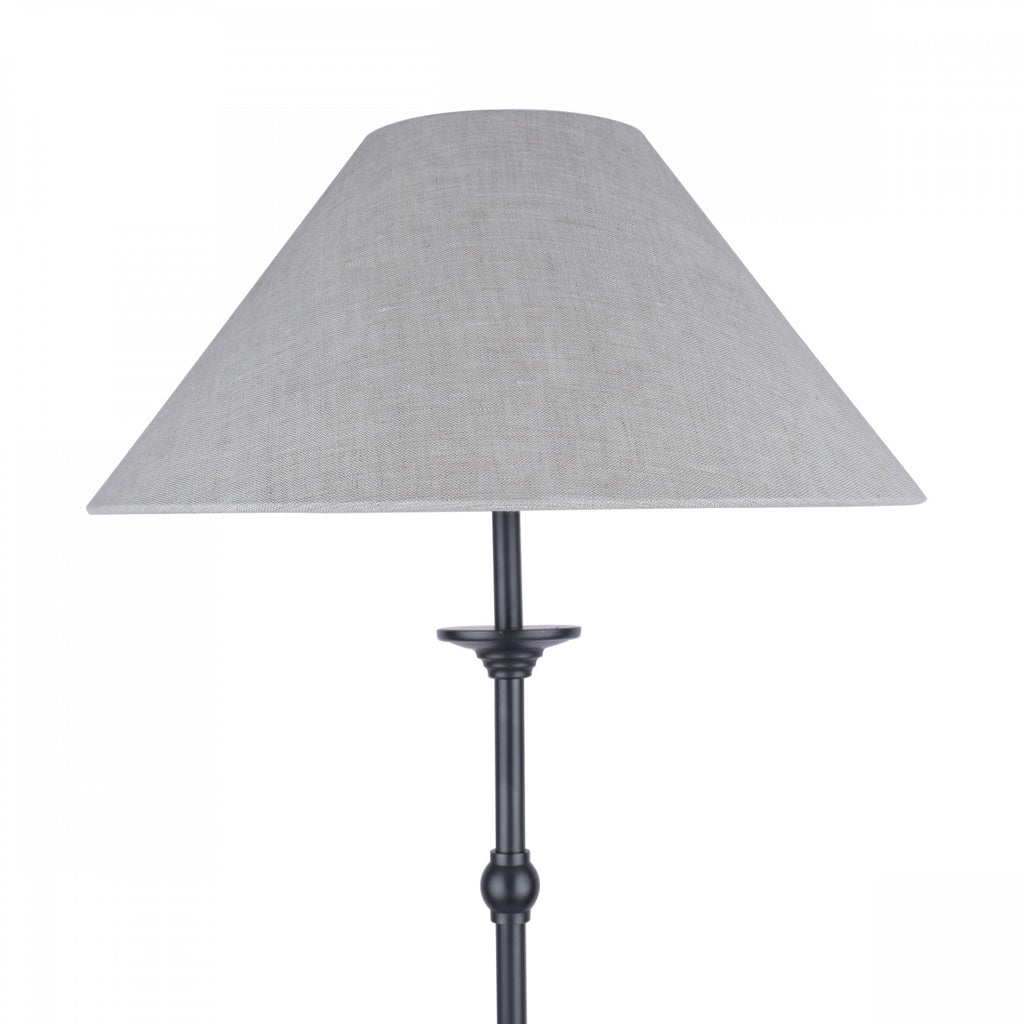 Ludchurch Floor Lamp In Industrial Black Finish With Linen Shade LA3756241-Q