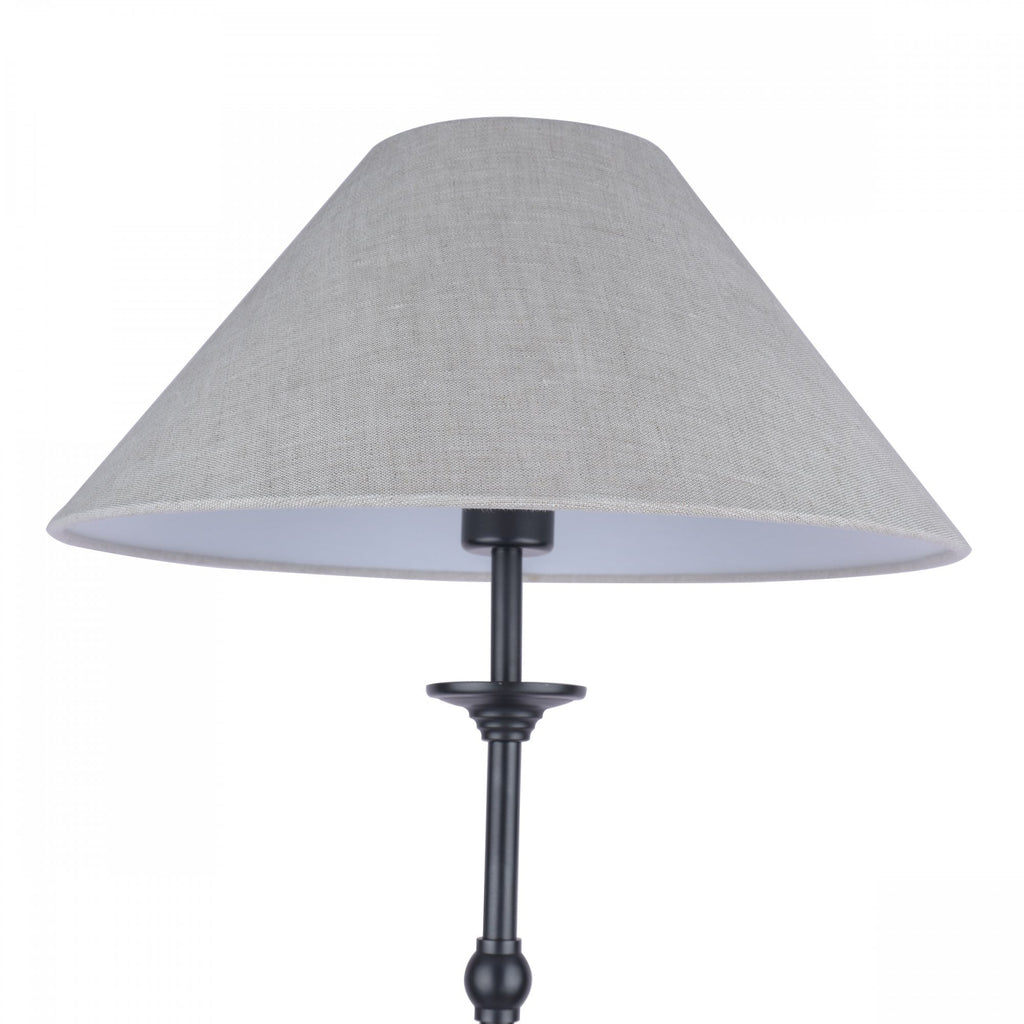 Ludchurch Floor Lamp In Industrial Black Finish With Linen Shade LA3756241-Q
