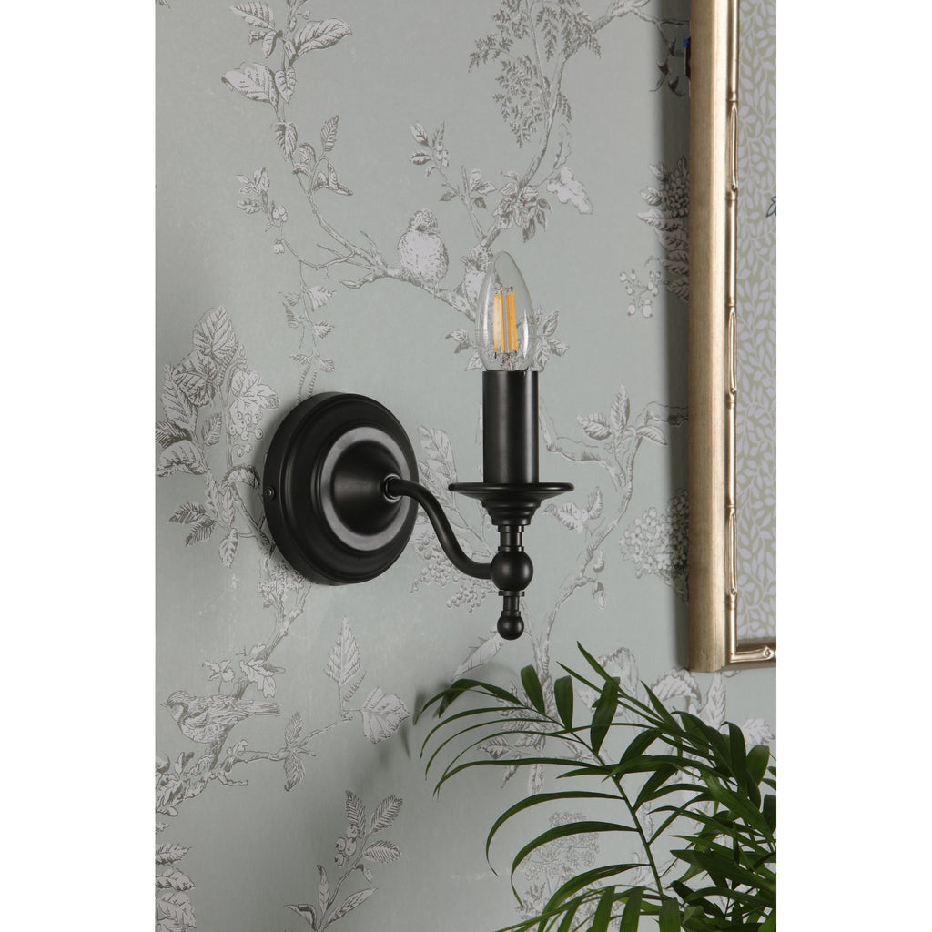 Ludchurch Single Wall Light In Industrial Black Finish LA3756243-Q